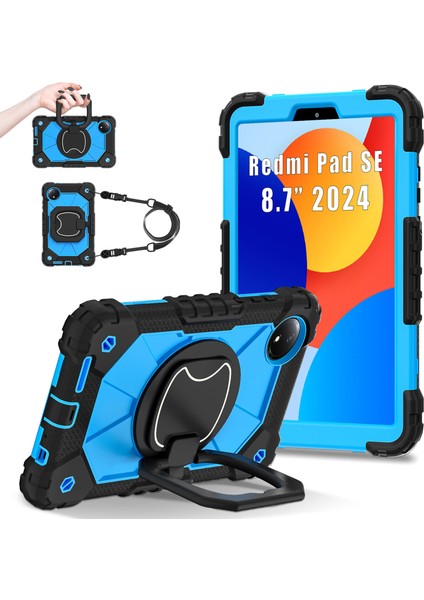 Xiaomi Redmi Pad Se 4g 8.7 Inç Kılıf Silikon + Pc Tablet Kapağı-Siyah/mavi (Yurt Dışından)