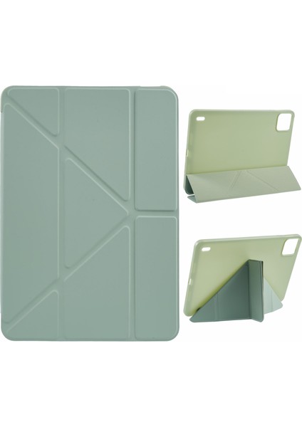 Xiaomi Pad 7 Pro / Pad 7 Kılıf Pu Deri+Silikon Origami Koruyucu Kapak-Yeşil (Yurt Dışından)