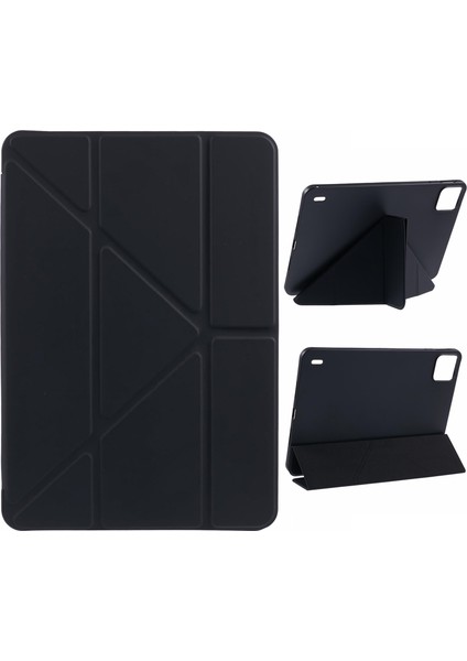 Xiaomi Pad 7 Pro / Pad 7 Kılıf Pu Deri+Silikon Origami Koruyucu Kapak-Siyah (Yurt Dışından)