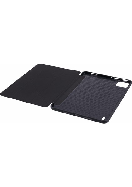 Xiaomi Pad 7 Pro / Pad 7 Kılıf Pu Deri+Silikon Origami Koruyucu Kapak-Siyah (Yurt Dışından)