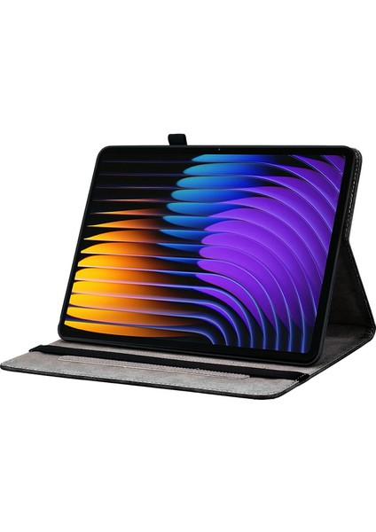 Xiaomi Pad 7 Pro / Pad 7 Desen Baskılı Kart Yuvalı Tablet Kılıfı-Mor Şakayık (Yurt Dışından)