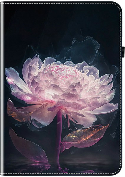 Xiaomi Pad 7 Pro / Pad 7 Desen Baskılı Kart Yuvalı Tablet Kılıfı-Mor Şakayık (Yurt Dışından)