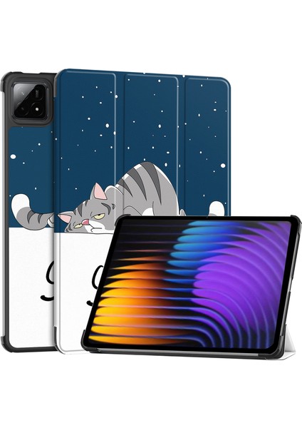 Xiaomi Pad 7 Pro/pad 7 Kılıf Desenli Baskı Deri Tablet Kılıfı-Kedi (Yurt Dışından)