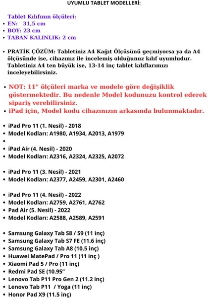 Tablet Kılıf Cement iPad, Galaxy, Lenovo, Huaweı 11-11,5 Inç 31,5X23X2 cm Vegan Deri Şal Gri modelleri