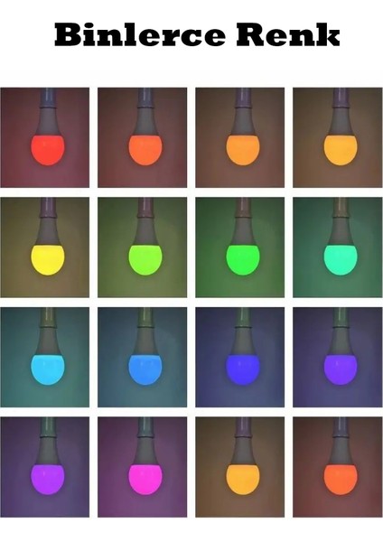 Videolu Uzaktan Kumandalı Rgb(Renkli)" + Beyaz 9W LED Ampul Fonksiyonlu fırsatları