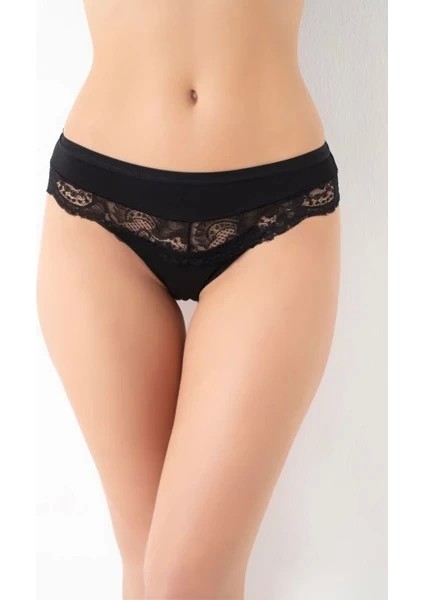 932 Bayan Dantel Detaylı Cotton Bikini Külot