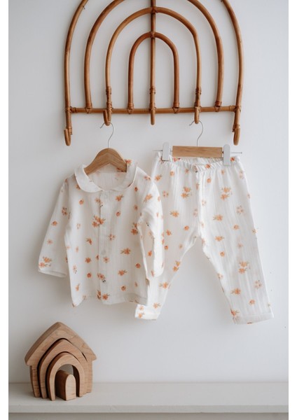 Müslin Pijama Takımı | Peachy Flowers