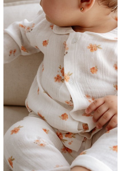 Müslin Pijama Takımı | Peachy Flowers