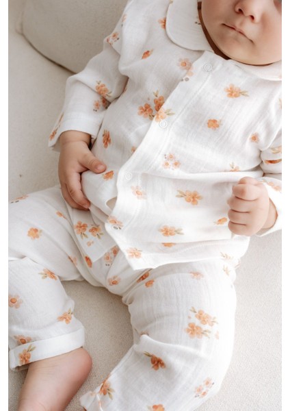 Müslin Pijama Takımı | Peachy Flowers