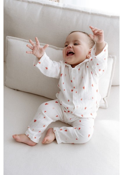 Müslin Pijama Takımı | Red Hearts indirimleri