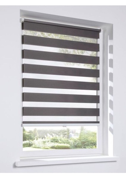 Antrasit Renkli Bambu Zebra Stor Güneşlik Perde Modern Tasarım 70 cm x 180 cm