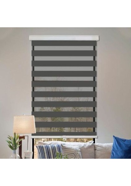 Antrasit Renkli Bambu Zebra Stor Güneşlik Perde Modern Tasarım 70 cm x 180 cm modelleri