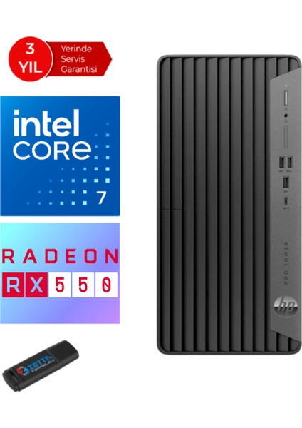 400 Pro G9 Intel Core I7-13700 8gb 2tb SSD Freedos 4GB/RX550 Masaüstü Bilgisayar RX6U4T6EAF04+Zetta USB Bellek
