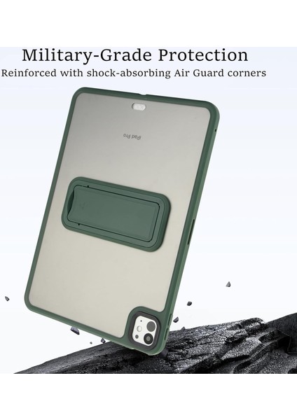 Apple iPad 7. Nesil (2019) 10.2 Uyumlu Yatay Stand Olabilen Antishock Köşe ve Kamera Korumalı Arka Yüzeyi Mat Threxi Kılıf A2197 A2200 A2198