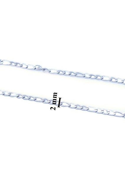 316L Çelik İnce Figaro Erkek Zincir 2 mm 60 cm ZN-236 modelleri