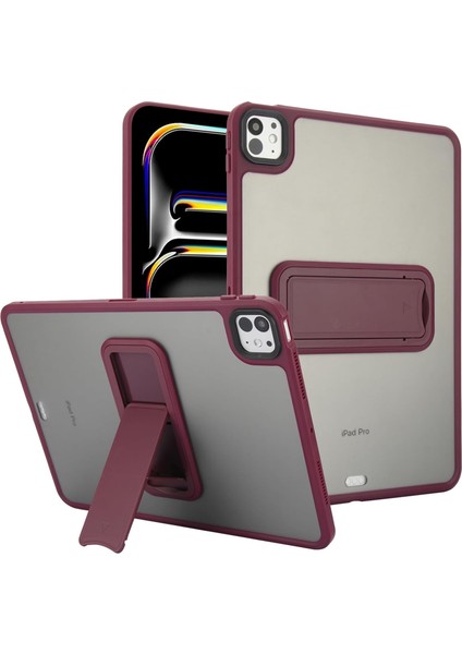 Apple iPad Pro 11 Inc 5. Nesil M4 (2024) Uyumlu Yatay Stand Olabilen Antishock Köşe ve Kamera Korumalı Arka Yüzeyi Mat Threxi Kılıf A2836 A2837