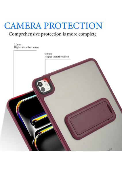 Apple iPad Pro 11 Inc 5. Nesil M4 (2024) Uyumlu Yatay Stand Olabilen Antishock Köşe ve Kamera Korumalı Arka Yüzeyi Mat Threxi Kılıf A2836 A2837 fırsatları