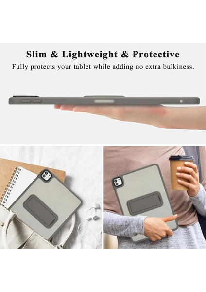 Apple iPad Air 4 10.9 Inc (2020) Uyumlu Yatay Stand Olabilen Antishock Köşe ve Kamera Korumalı Arka Yüzeyi Mat Threxi Kılıf A2316 A2324 A2325 A2072