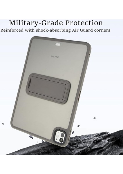 Apple iPad Air 4 10.9 Inc (2020) Uyumlu Yatay Stand Olabilen Antishock Köşe ve Kamera Korumalı Arka Yüzeyi Mat Threxi Kılıf A2316 A2324 A2325 A2072