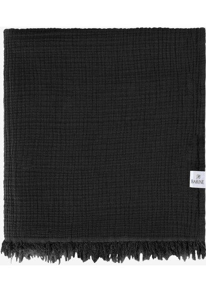 Cocoon %100 Pamuk 4 Kat Müslin Koltuk Şalı Siyah 130x170