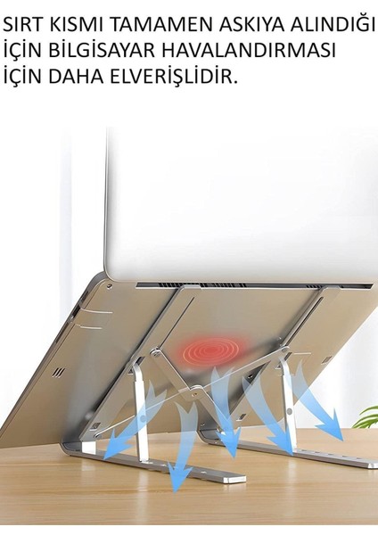 Telefon Notebook Laptop macbook Yükseltici Stand Ayarlanabilir Kaliteli Paslanmaz Aleminyum Alışım