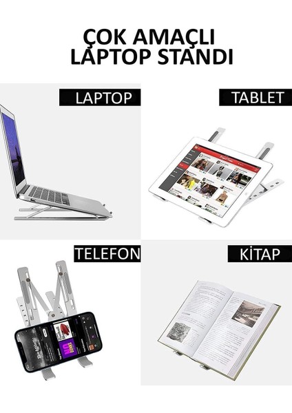 Telefon Notebook Laptop macbook Yükseltici Stand Ayarlanabilir Kaliteli Paslanmaz Aleminyum Alışım