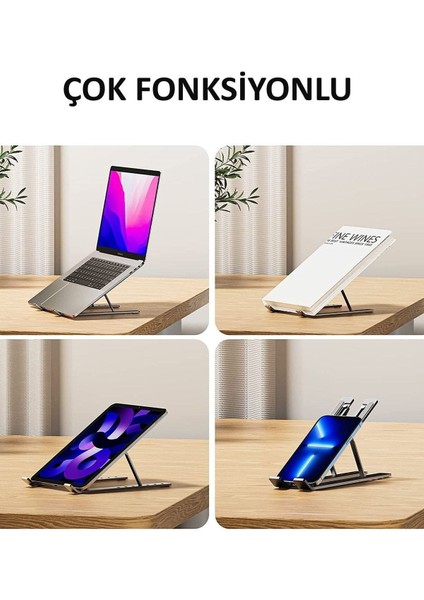Telefon Notebook Laptop macbook Yükseltici Stand Ayarlanabilir Kaliteli Paslanmaz Aleminyum Alışım