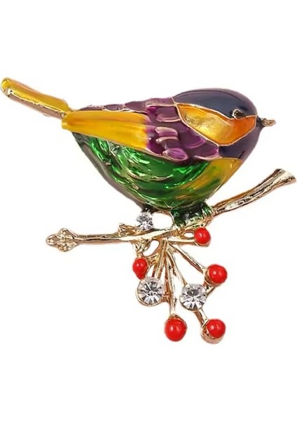 Renkli Mineli Zirkon Taşlı Altın Kaplamalı Şirin Kuş Broş fırsatları
