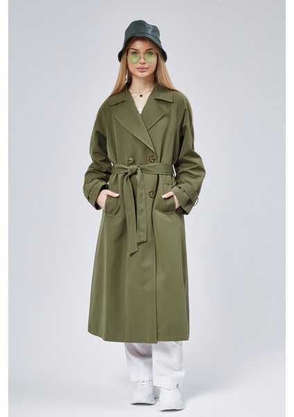 Kadın Oversize Astarlı Trençkot