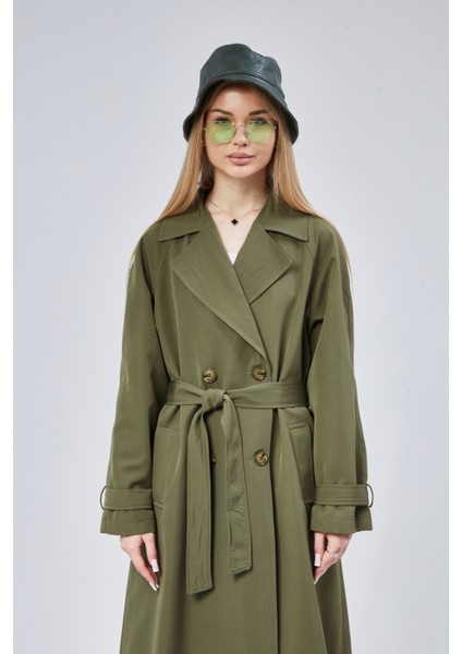 Kadın Oversize Astarlı Trençkot