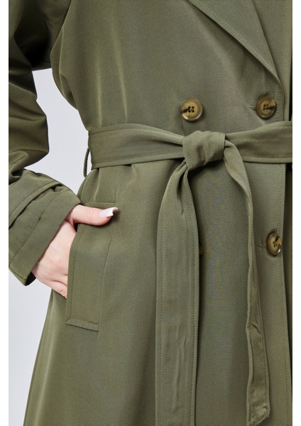 Kadın Oversize Astarlı Trençkot
