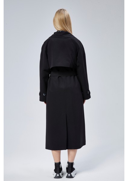 Kadın Oversize Astarlı Trençkot