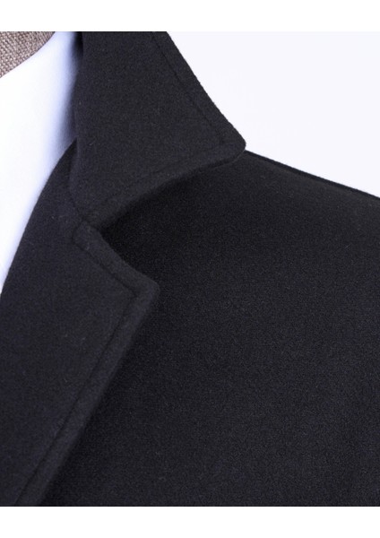 Italyan Stil Slim Fit Kaşe Spor Tek Ceket Erkek Siyah T13549