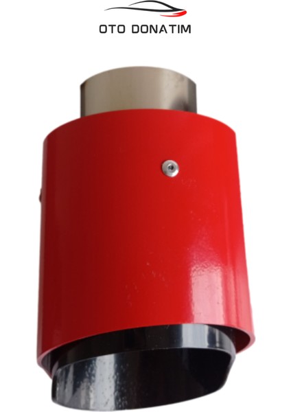 Kırmızı Tekli Egzoz 90 mm Çıkış 1 Adet