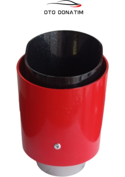 Kırmızı Tekli Egzoz 90 mm Çıkış 1 Adet