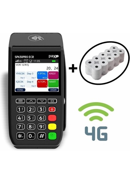Yazarkasa Pos Paygo SP630 Pro Ecr 4g Temassız Mobil(Yazarkasa)