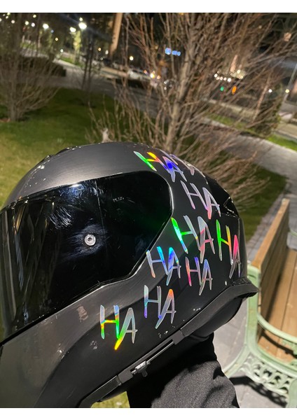 Motor-Araba-Kask Için Hologramlı Hahaha Sticker Etiket(32 Adet Ha)