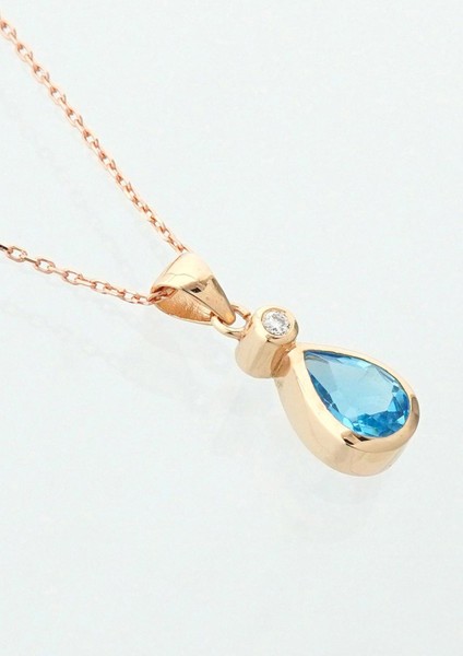 Damla Blue Topaz Tektaş Kolye fiyatları