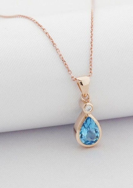 Damla Blue Topaz Tektaş Kolye modelleri