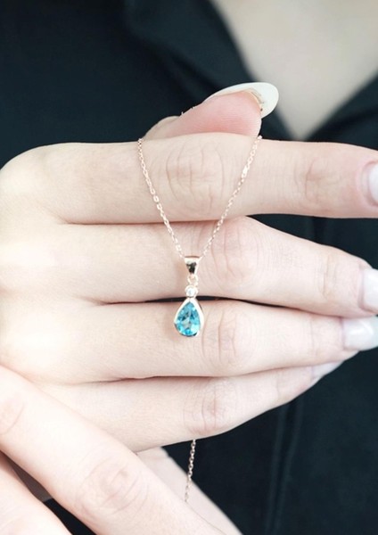 Damla Blue Topaz Tektaş Kolye fırsatları