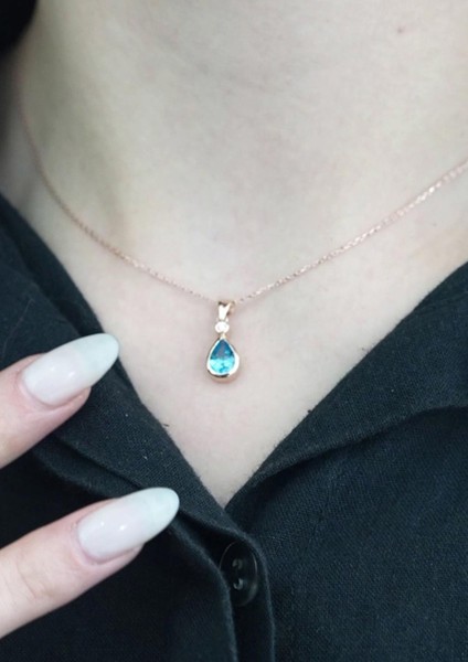 Damla Blue Topaz Tektaş Kolye indirimleri