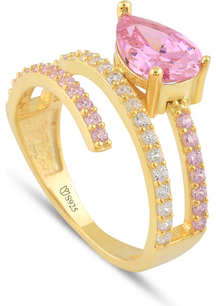 Pink Zirconia Taşlı Harmonic Twist Yüzük