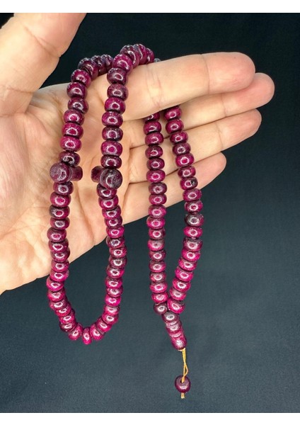 Zeytin Ağacı 99'luk Tesbih Bordo Renk 10,5mmx7,5mm T-768