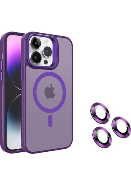 Iphone 14 Pro Için Standlı Lens Hediyeli Magsafe Maksimum Koruma Armor Kılıf