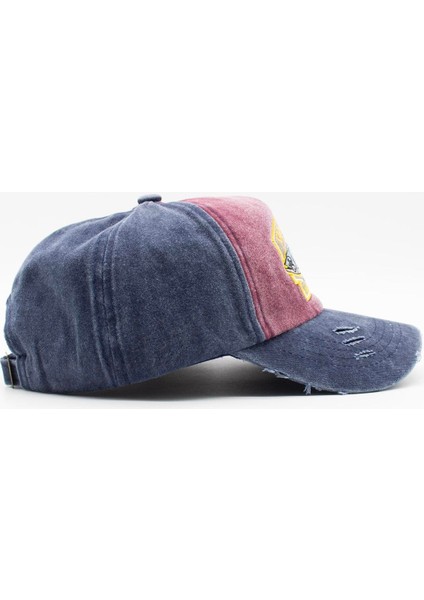 Vintage Eskitme Balık Logolu Denim Şapka | San Francisco Trucker Kep
