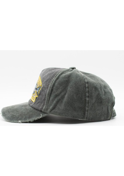 Vintage Eskitme Balık Logolu Denim Şapka | San Francisco Trucker Kep modelleri