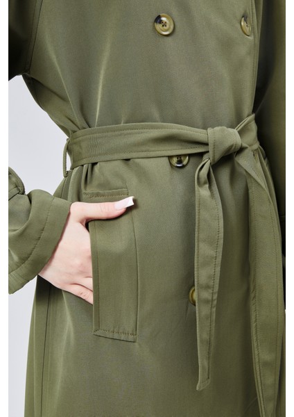 Kadın Oversize Kuşaklı Trençkot