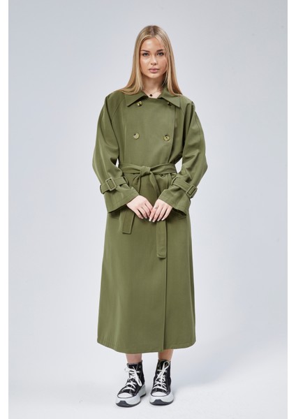 Kadın Oversize Kuşaklı Trençkot