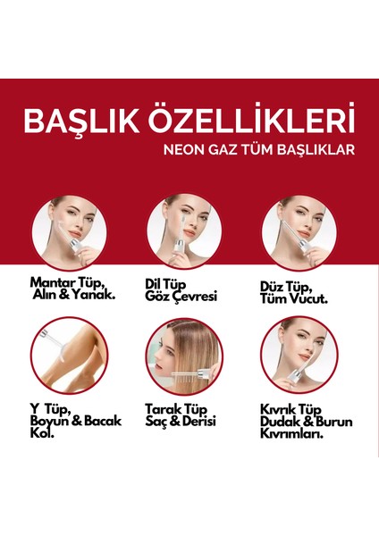 Dijital Yüksek Frekans Cihazı 6 Problu Yüz Cilt Bakım Gençleştirme Anti-Aging