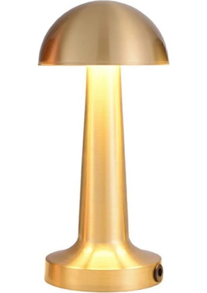Atina 3 Işık Gold Renkli Dokunmatik USB Şarjlı Dim Edilebilir Masa Lambası YL86-1230
